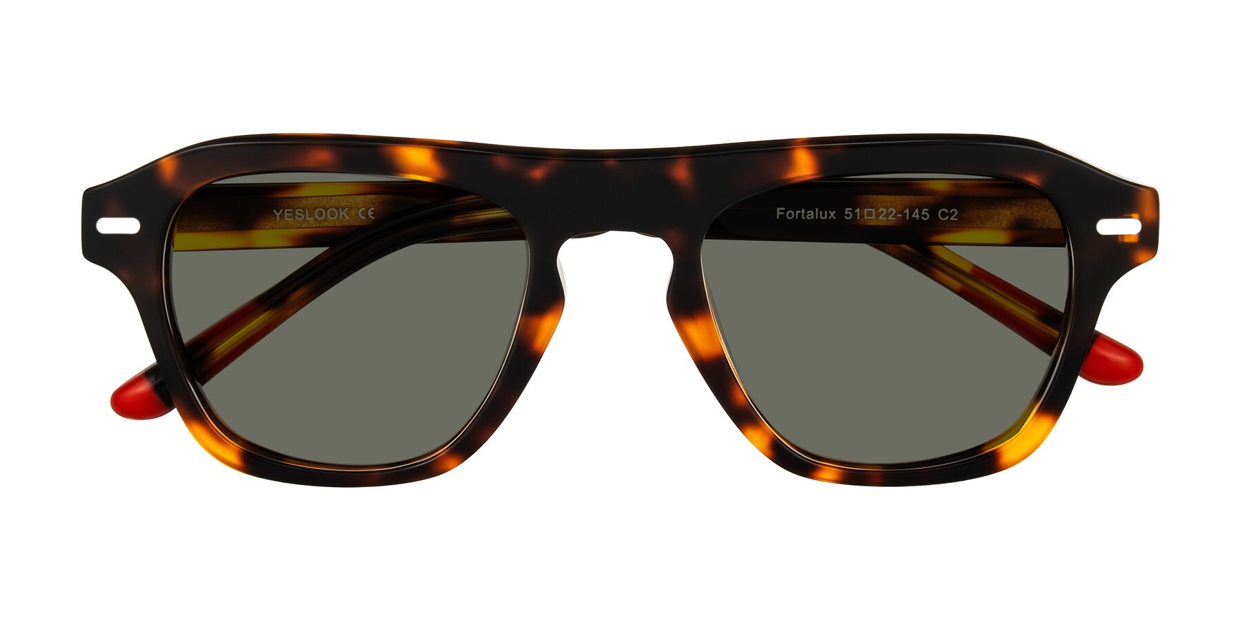 Folded Front of Fortalux in Tortoise with Gray Polarized Lenses