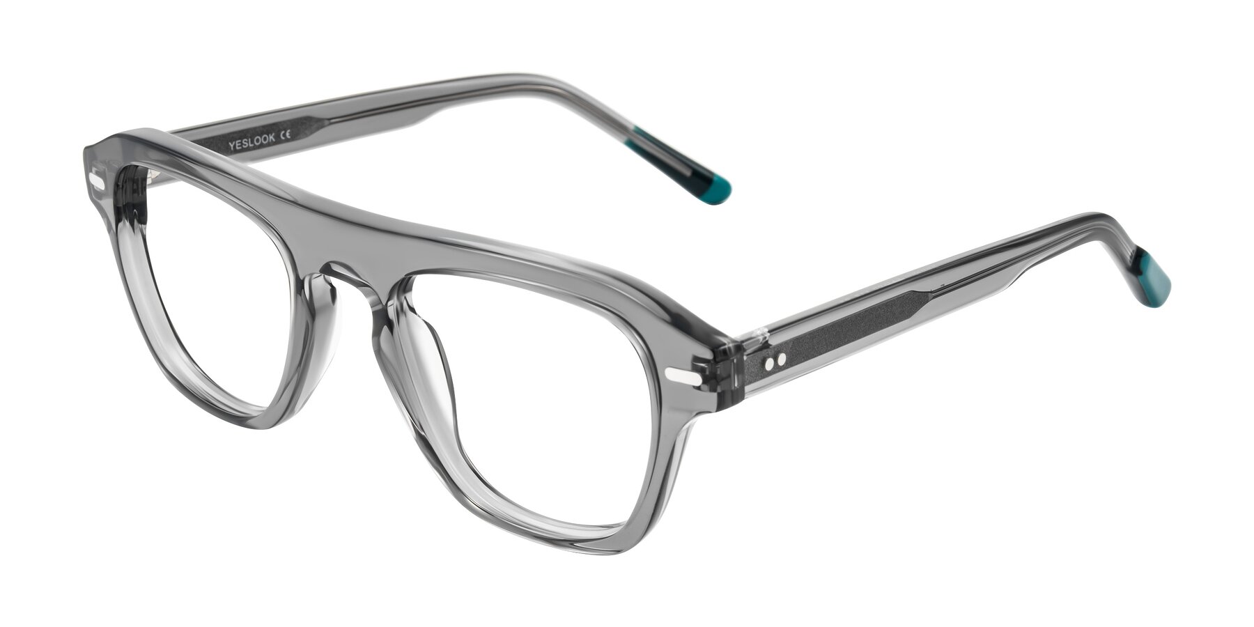 Angle of Fortalux in Gray with Clear Reading Eyeglass Lenses