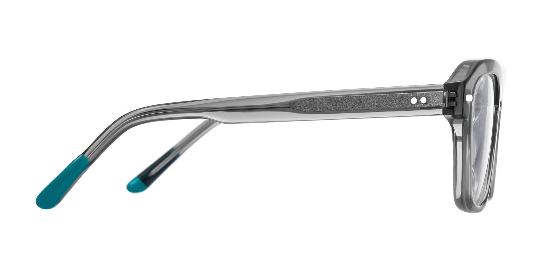 Side of Fortalux in Gray with Clear Reading Eyeglass Lenses