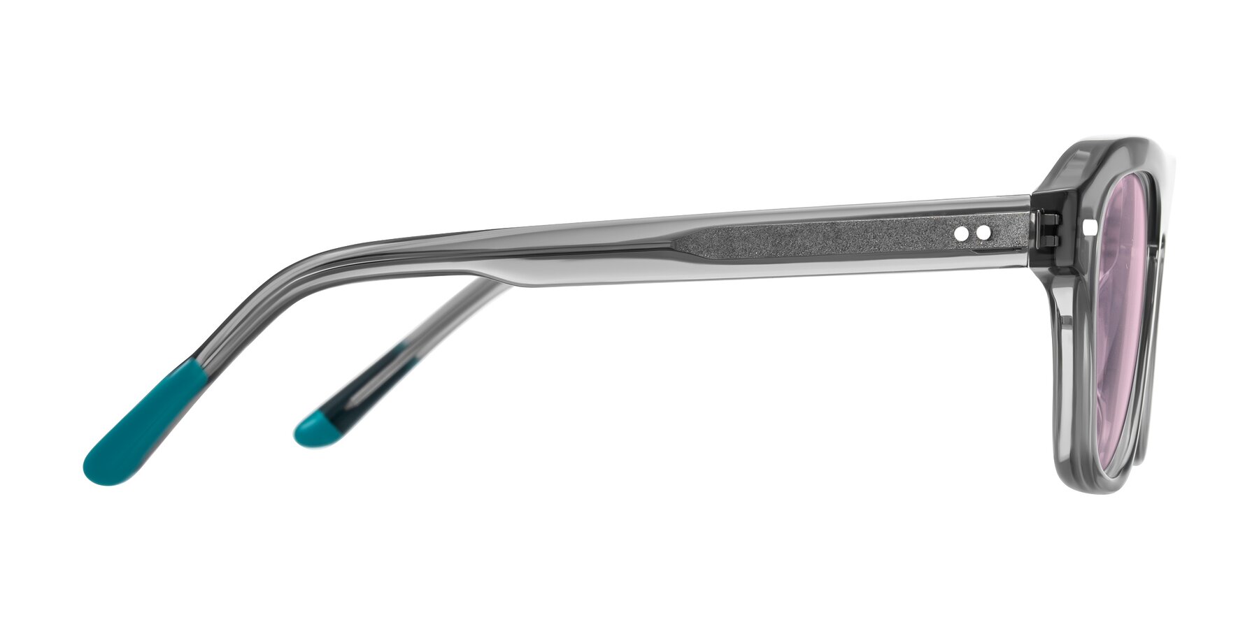 Side of Fortalux in Gray with Light Pink Tinted Lenses
