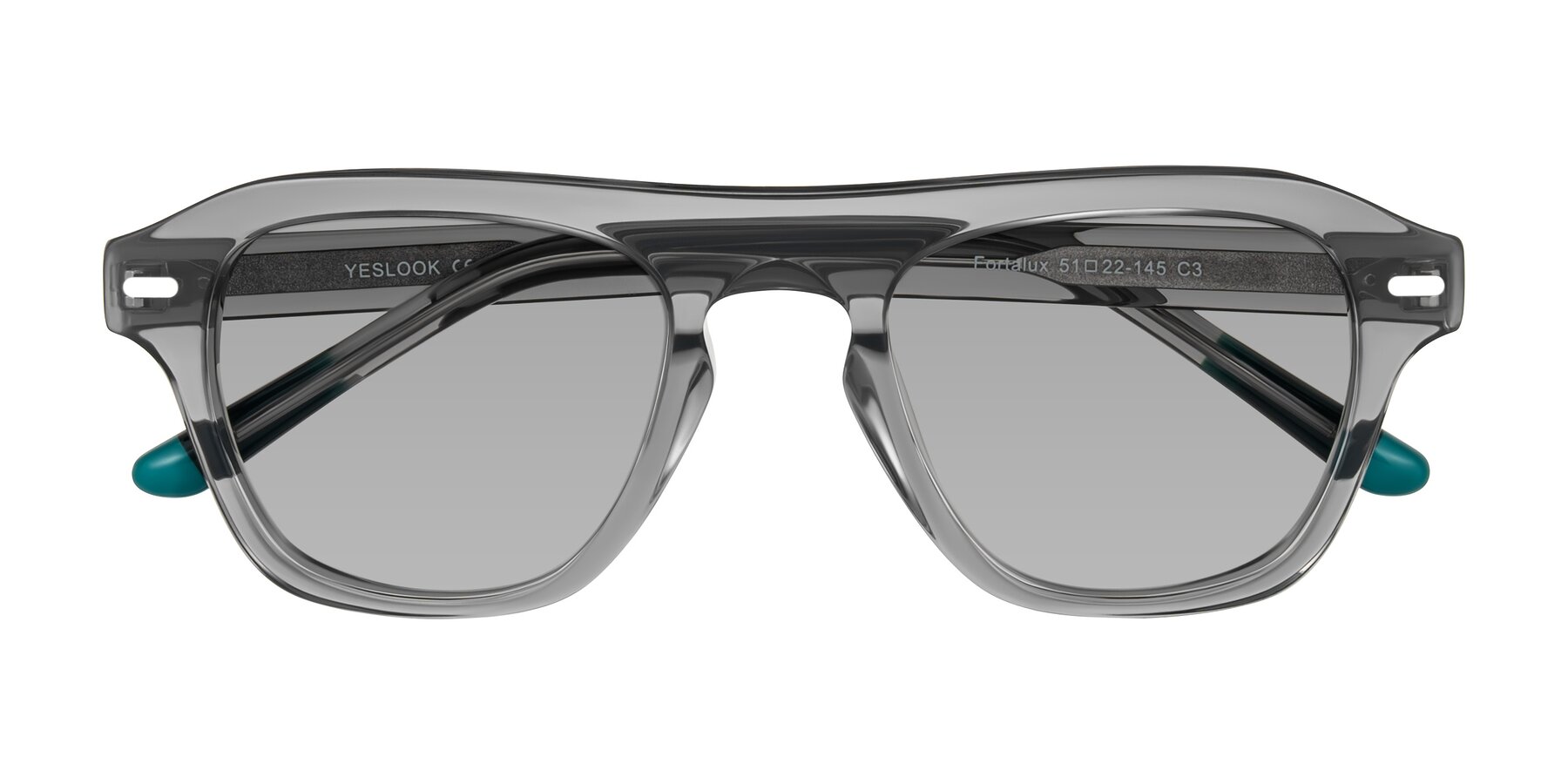Folded Front of Fortalux in Gray with Light Gray Tinted Lenses