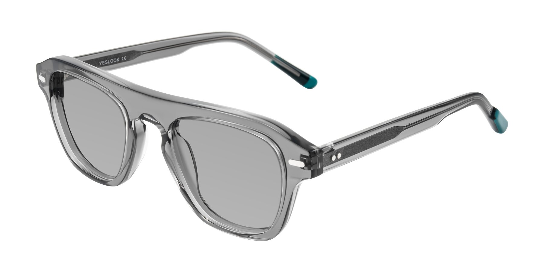 Angle of Fortalux in Gray with Light Gray Tinted Lenses