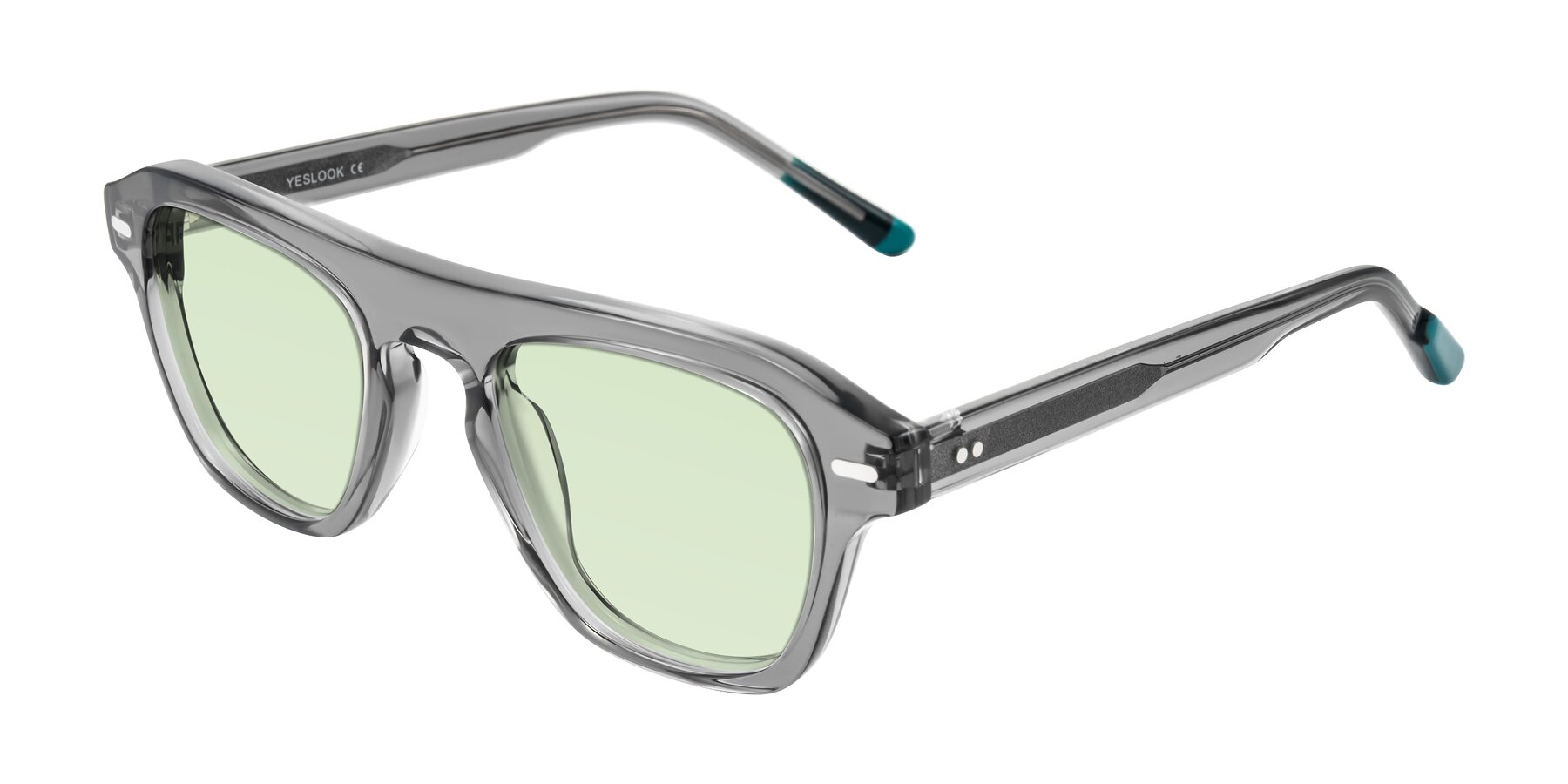 Angle of Fortalux in Gray with Light Green Tinted Lenses