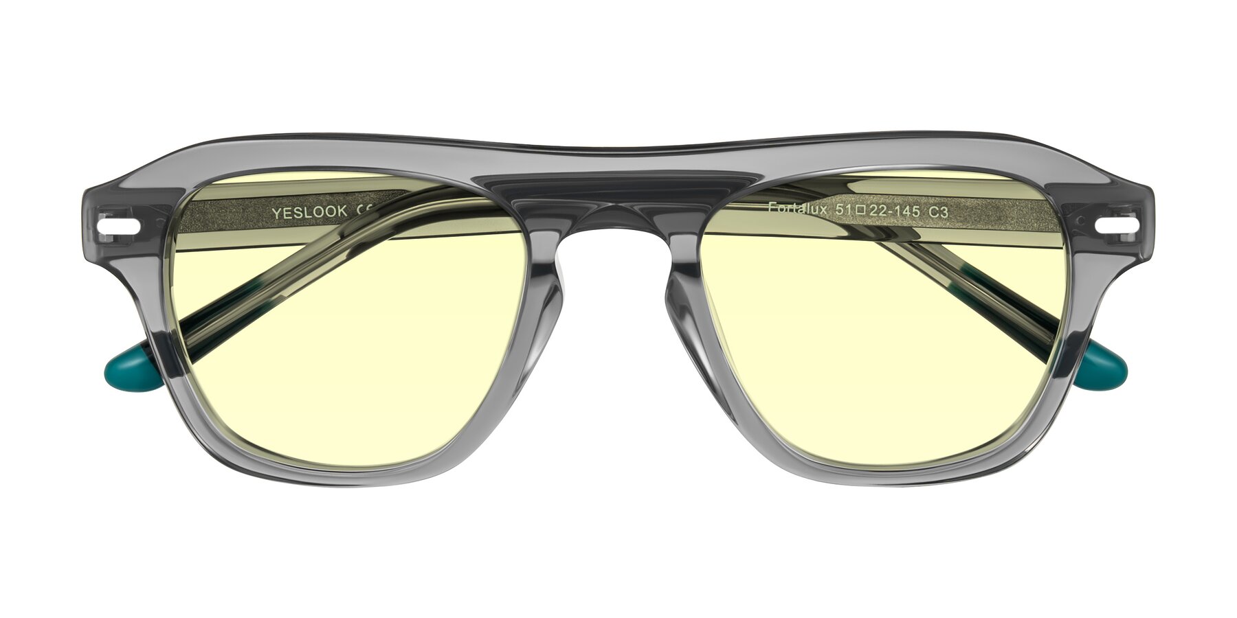 Folded Front of Fortalux in Gray with Light Yellow Tinted Lenses