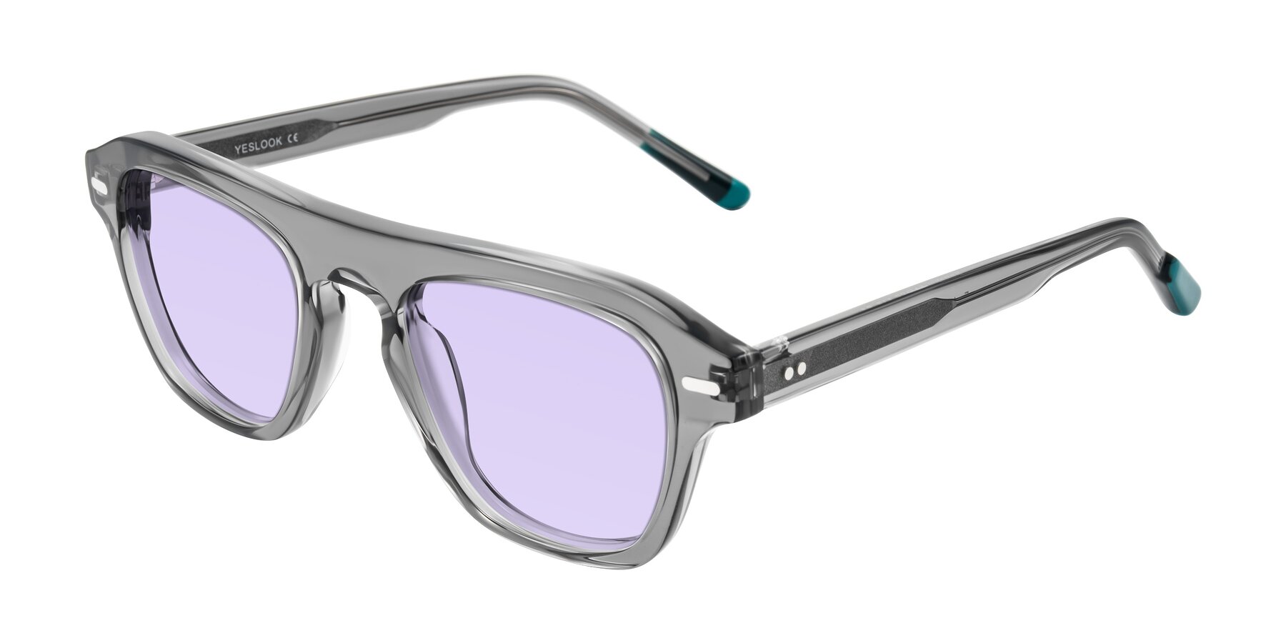 Angle of Fortalux in Gray with Light Purple Tinted Lenses