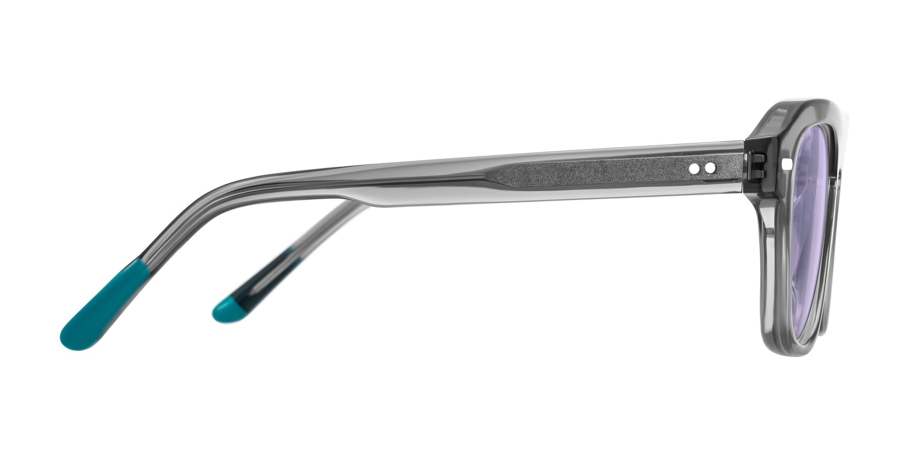 Side of Fortalux in Gray with Light Purple Tinted Lenses