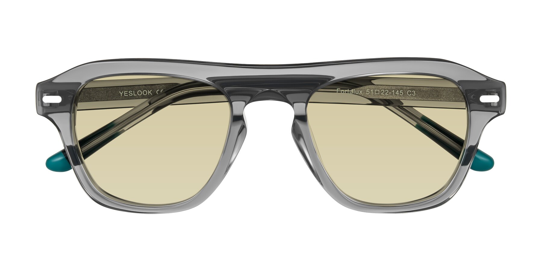 Folded Front of Fortalux in Gray with Light Champagne Tinted Lenses