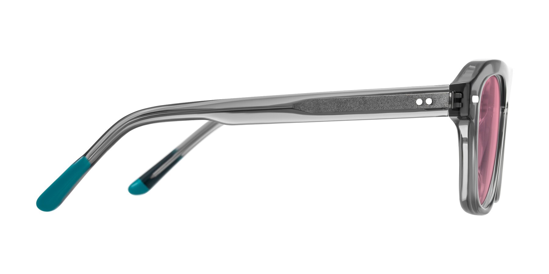 Side of Fortalux in Gray with Pink Tinted Lenses