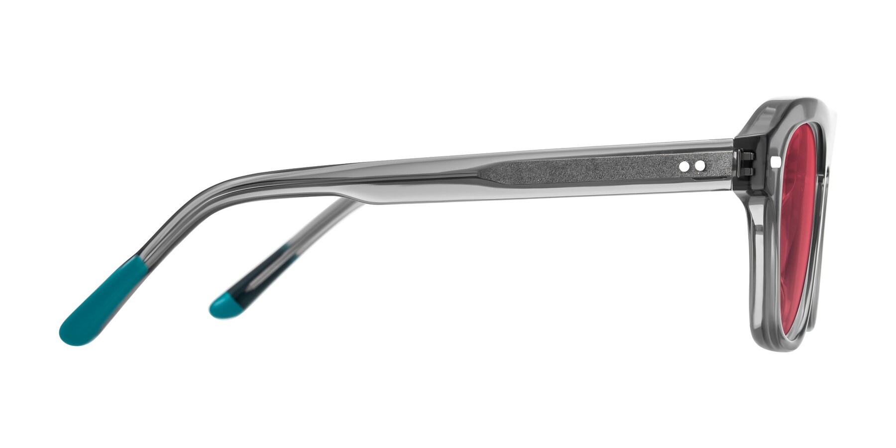 Side of Fortalux in Gray with Red Tinted Lenses