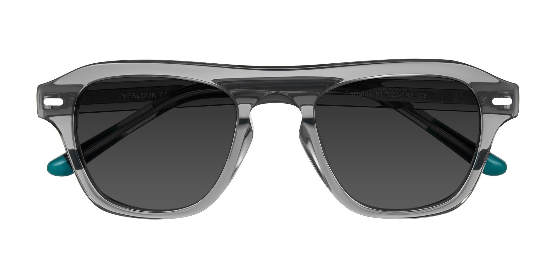 Folded Front of Fortalux in Gray with Gray Tinted Lenses