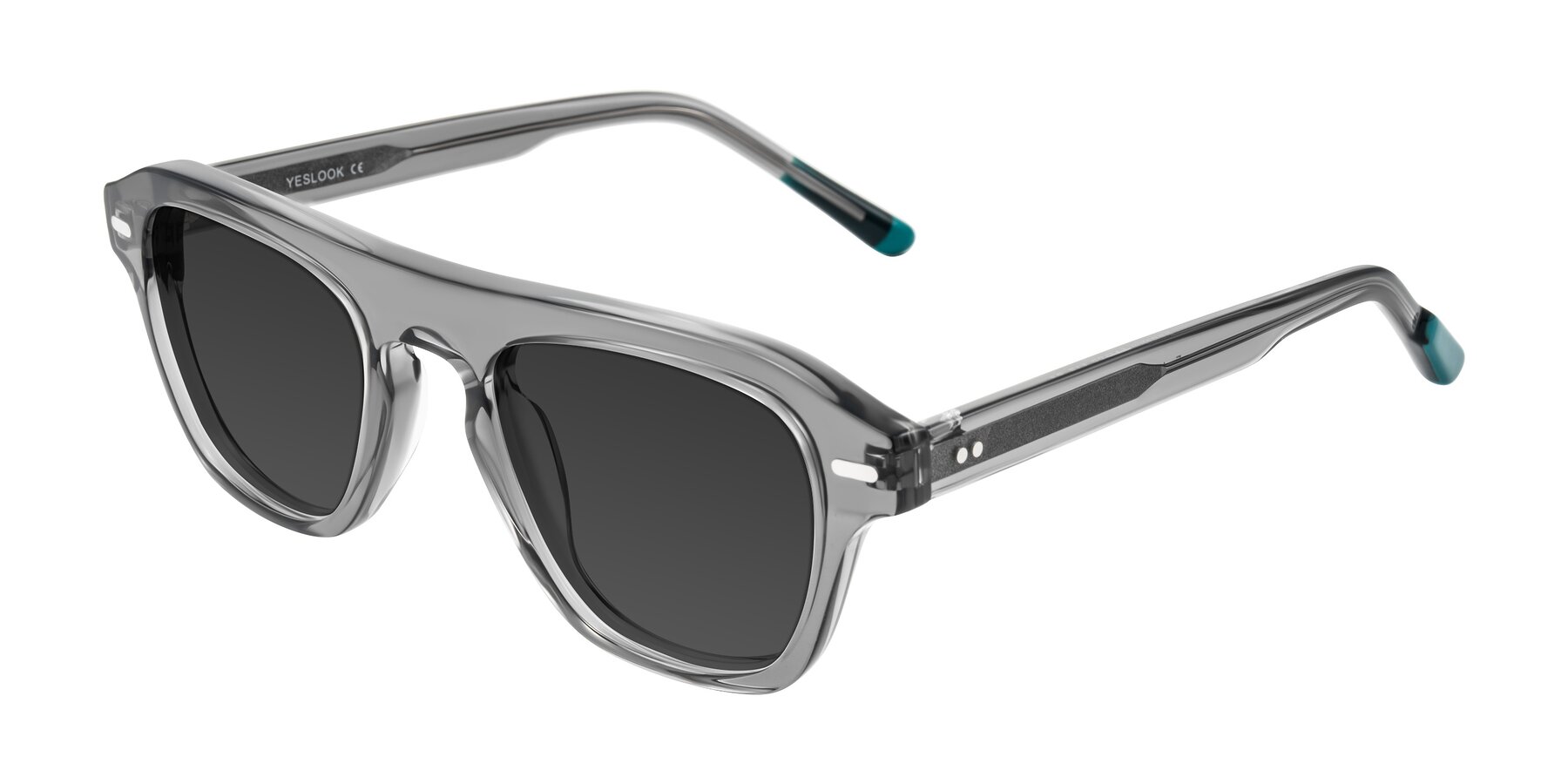 Angle of Fortalux in Gray with Gray Tinted Lenses
