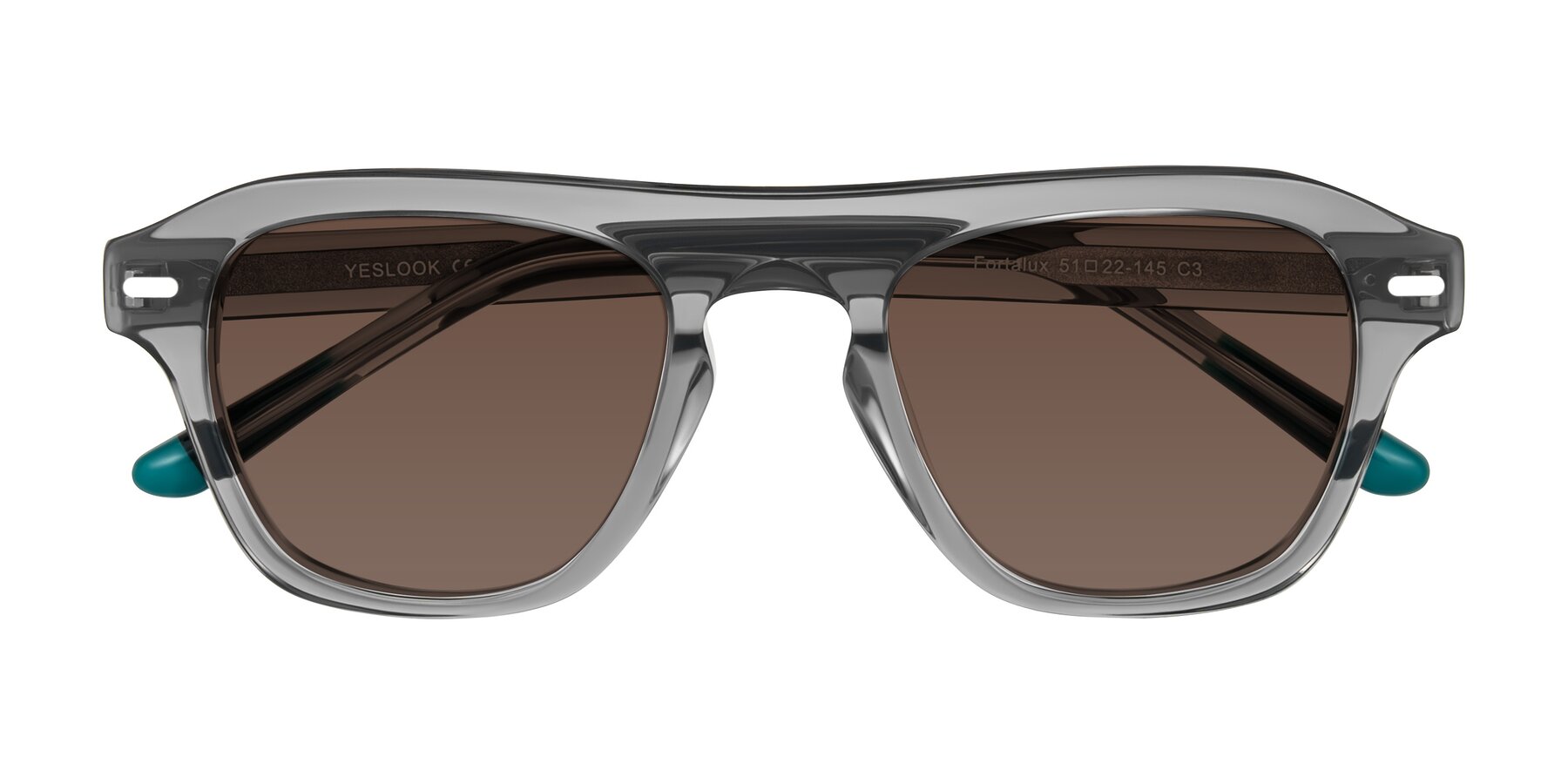 Folded Front of Fortalux in Gray with Brown Tinted Lenses