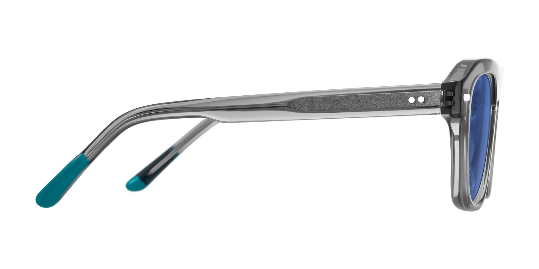 Side of Fortalux in Gray with Blue Tinted Lenses