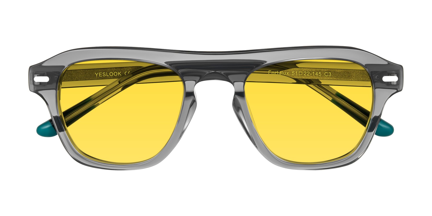 Folded Front of Fortalux in Gray with Yellow Tinted Lenses