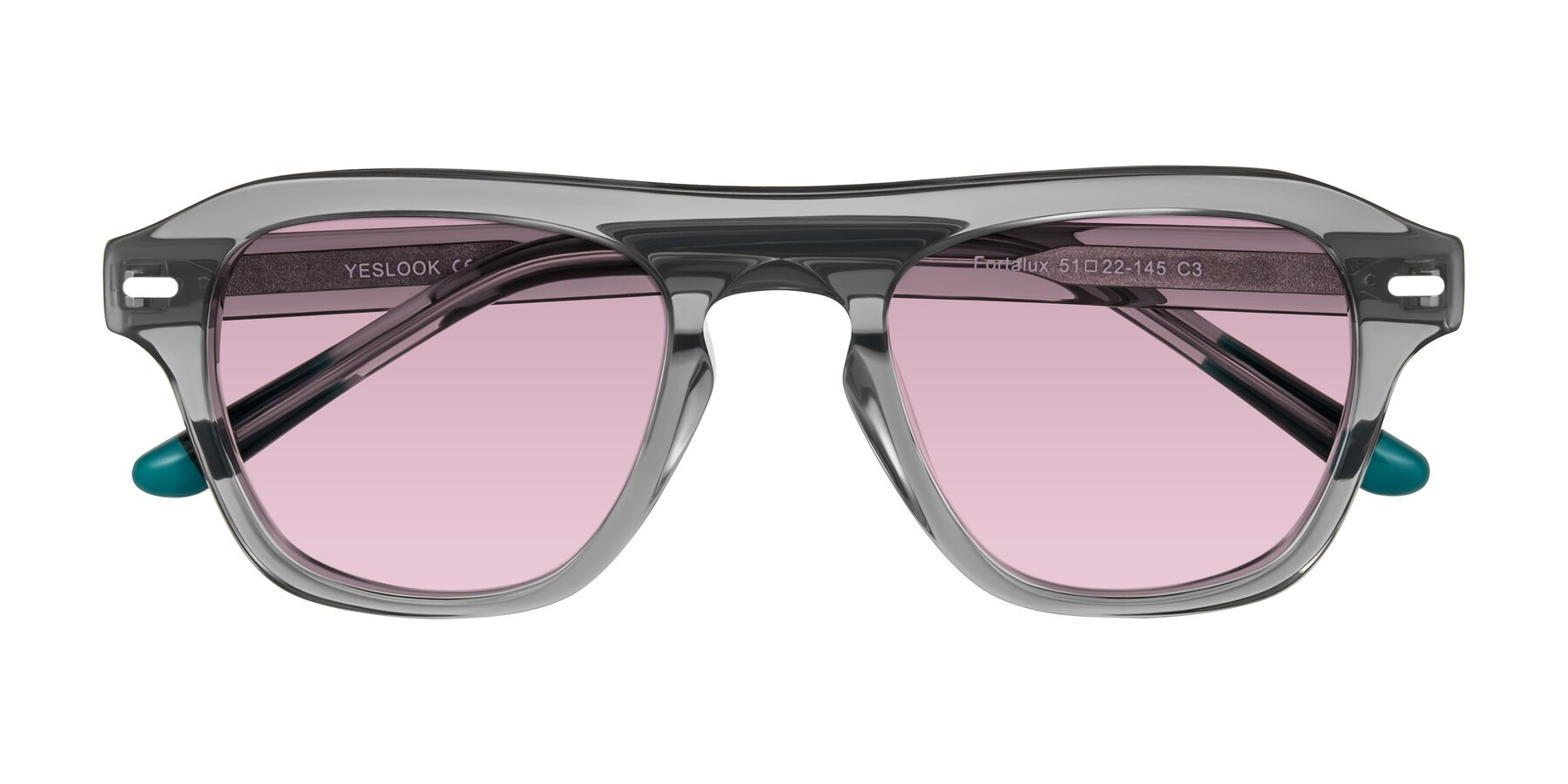 Folded Front of Fortalux in Gray with Light Wine Tinted Lenses