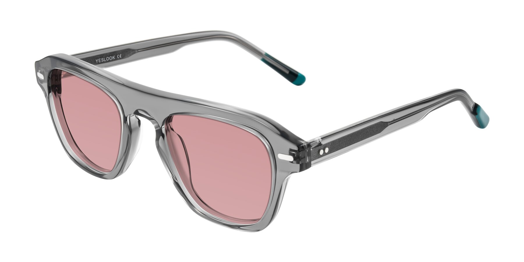 Angle of Fortalux in Gray with Medium Garnet Tinted Lenses