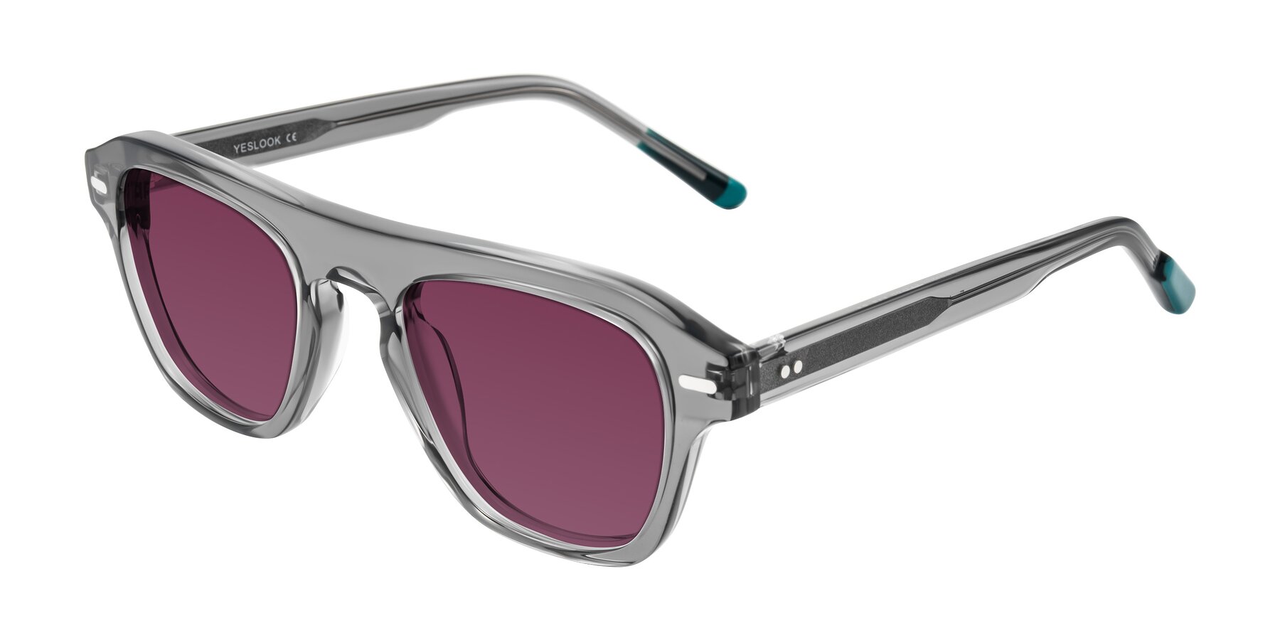 Angle of Fortalux in Gray with Wine Tinted Lenses