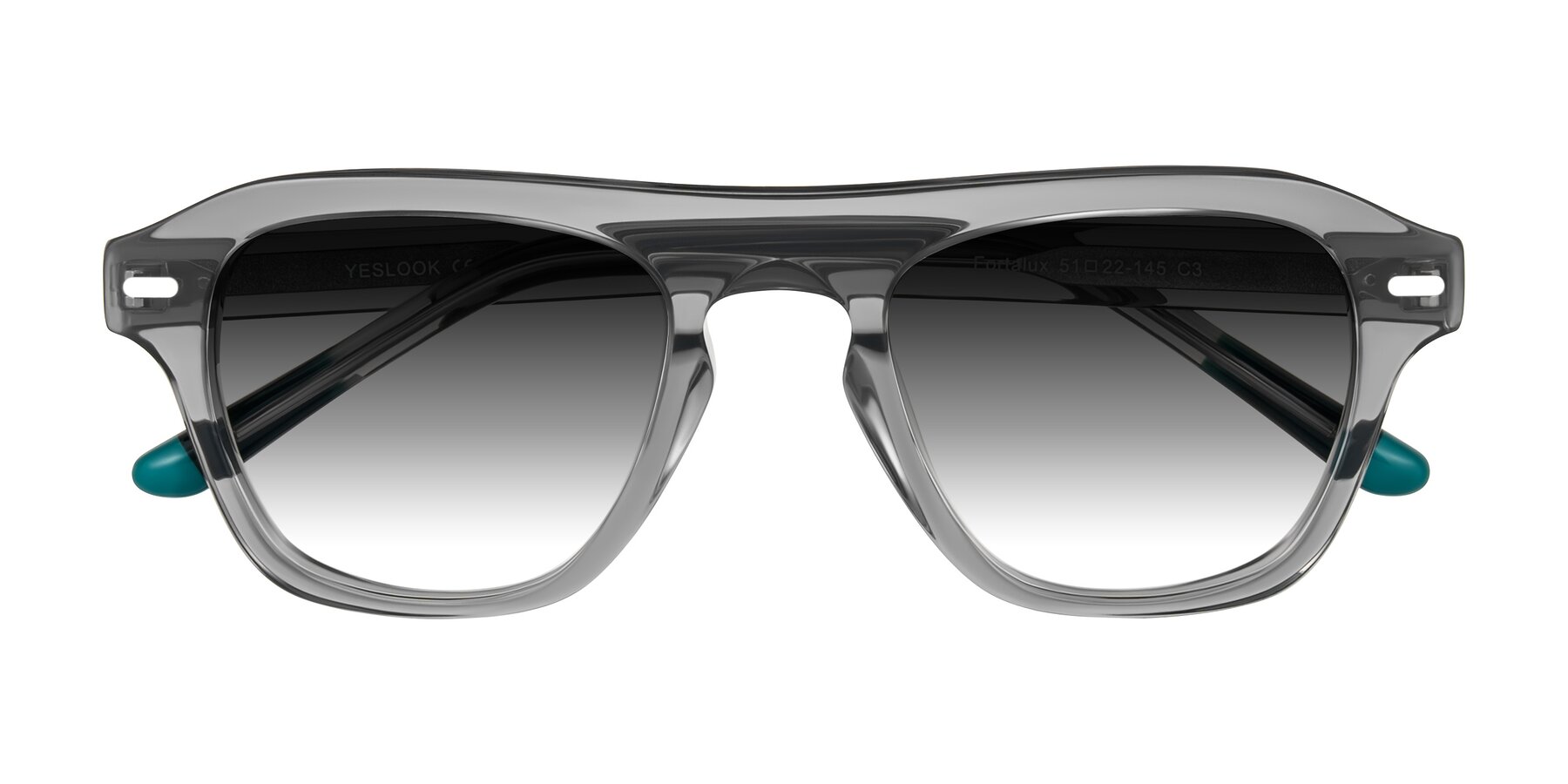 Folded Front of Fortalux in Gray with Gray Gradient Lenses