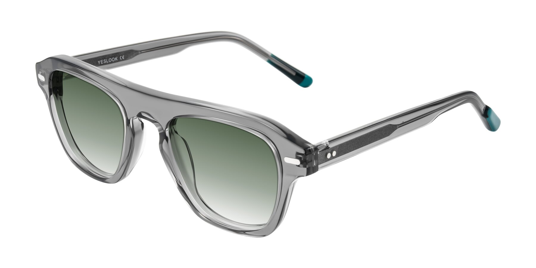 Angle of Fortalux in Gray with Green Gradient Lenses