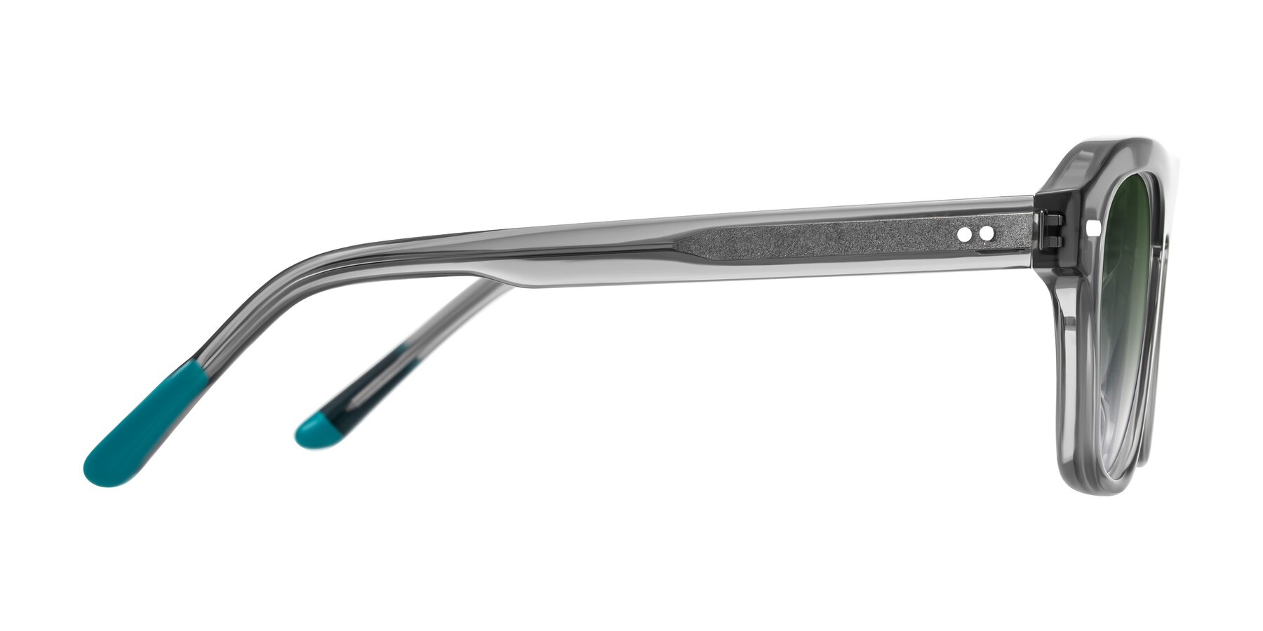 Side of Fortalux in Gray with Green Gradient Lenses