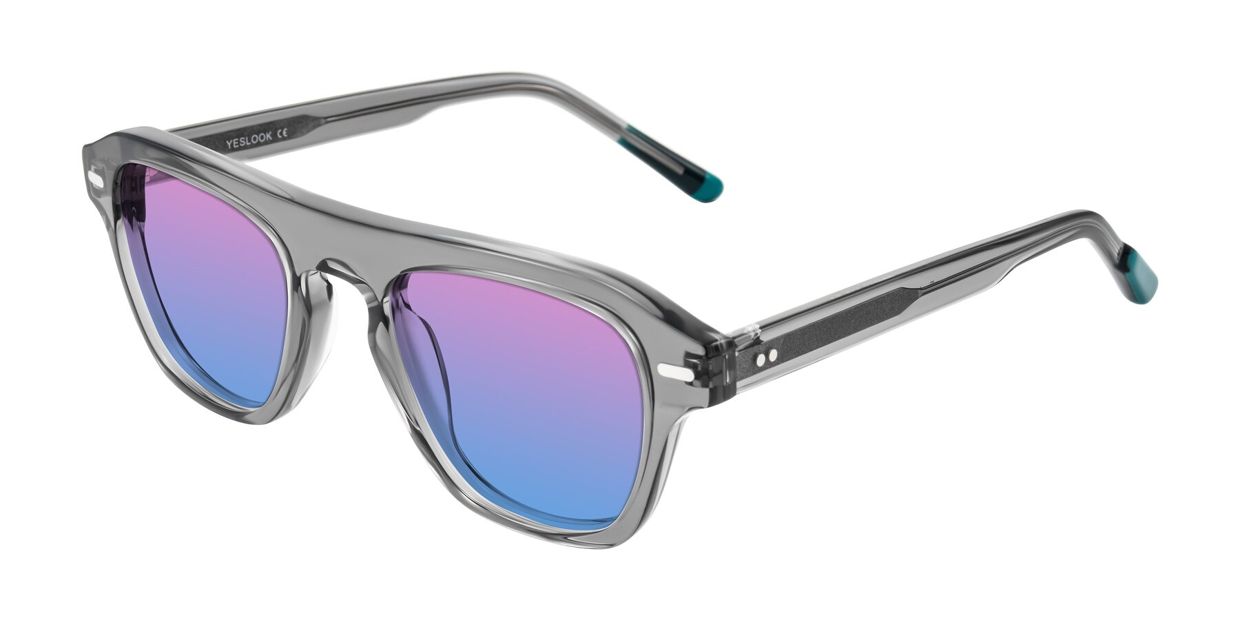Angle of Fortalux in Gray with Pink / Blue Gradient Lenses