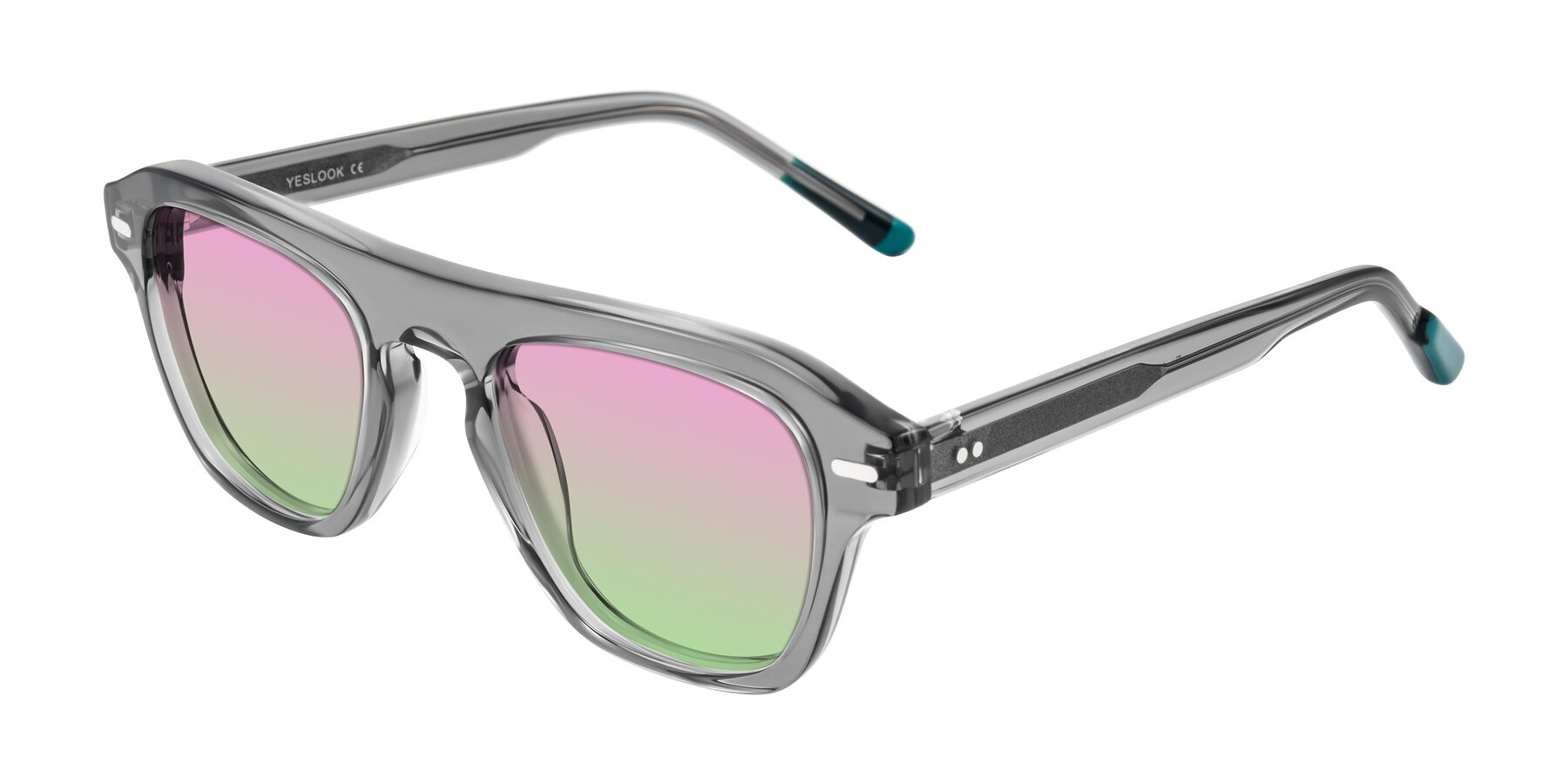 Angle of Fortalux in Gray with Pink / Green Gradient Lenses