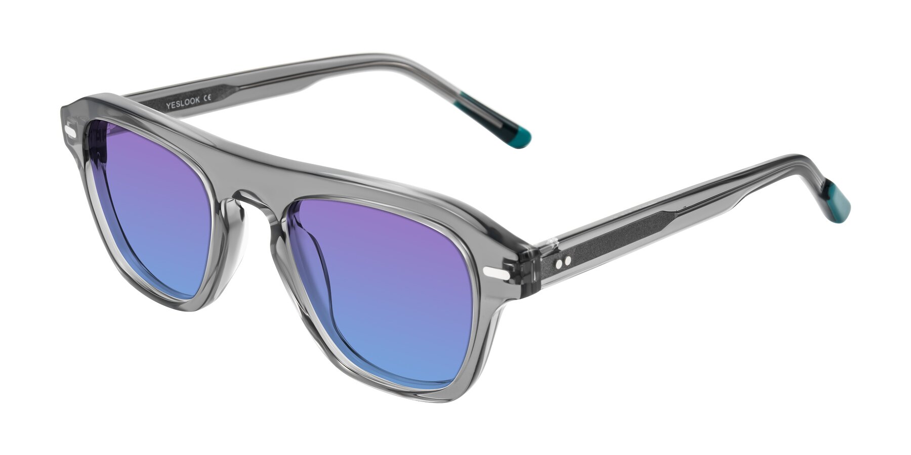 Angle of Fortalux in Gray with Purple / Blue Gradient Lenses