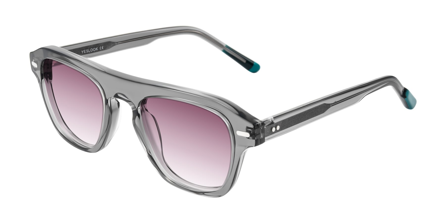 Angle of Fortalux in Gray with Wine Gradient Lenses