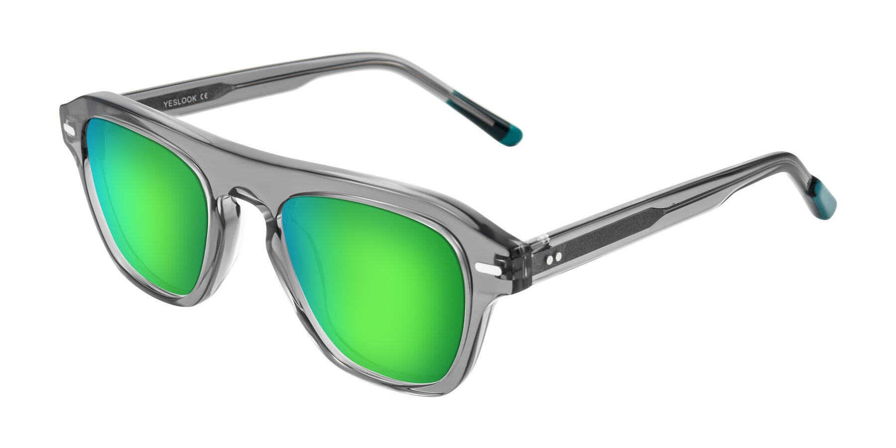 Angle of Fortalux in Gray with Green Mirrored Lenses