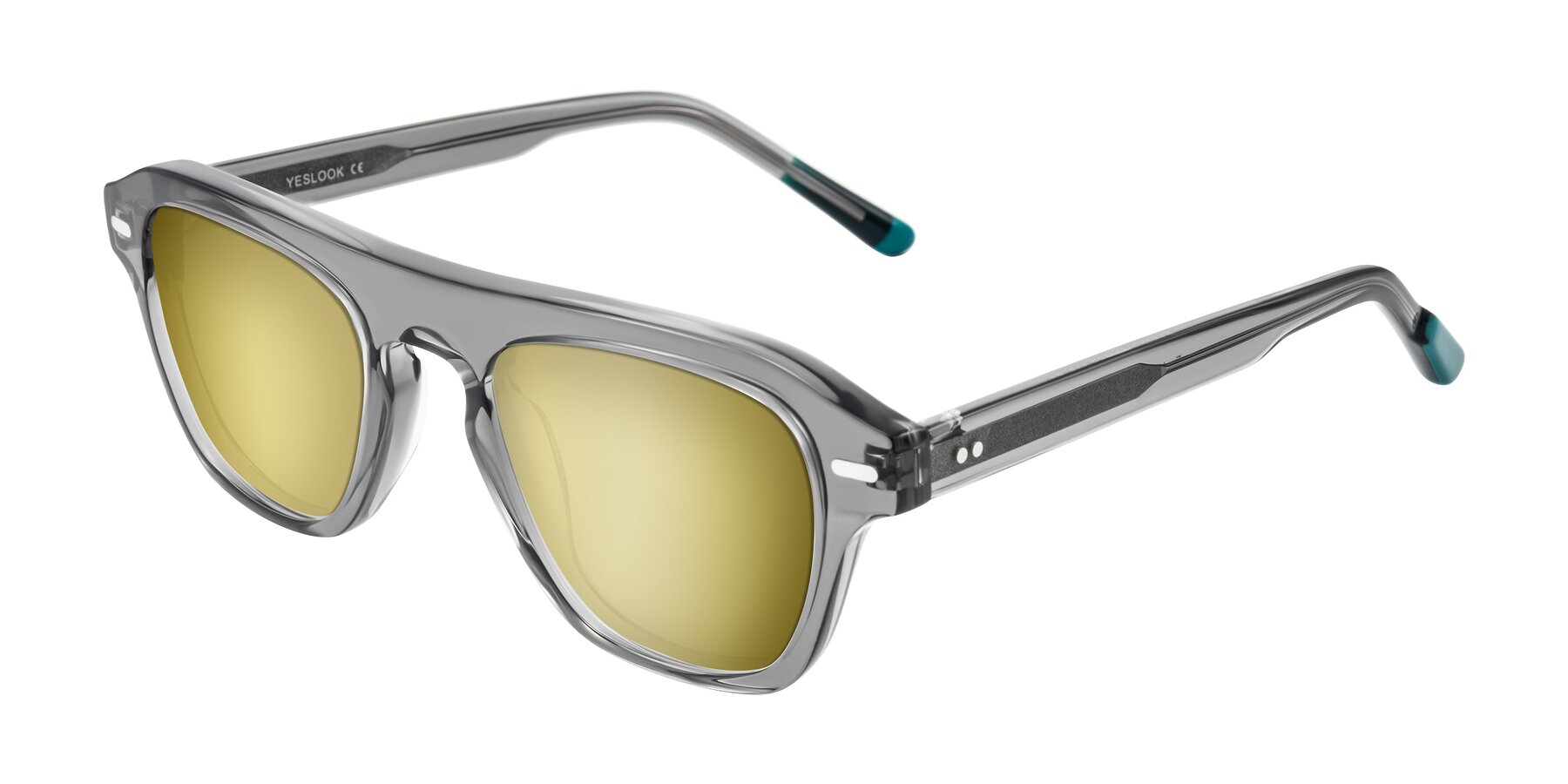 Angle of Fortalux in Gray with Gold Mirrored Lenses