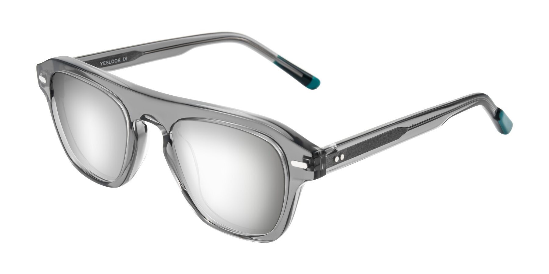 Angle of Fortalux in Gray with Silver Mirrored Lenses