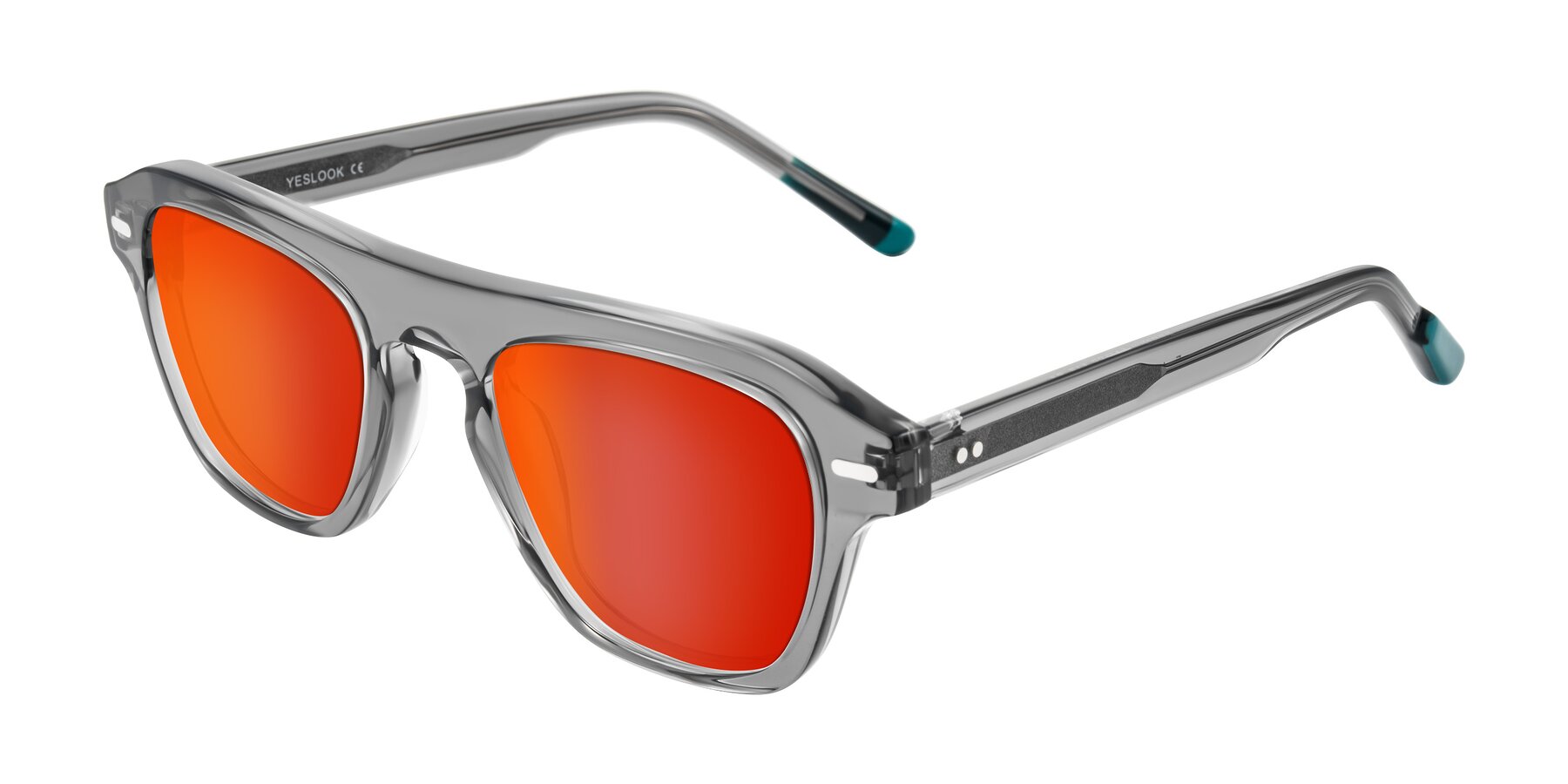 Angle of Fortalux in Gray with Red Gold Mirrored Lenses