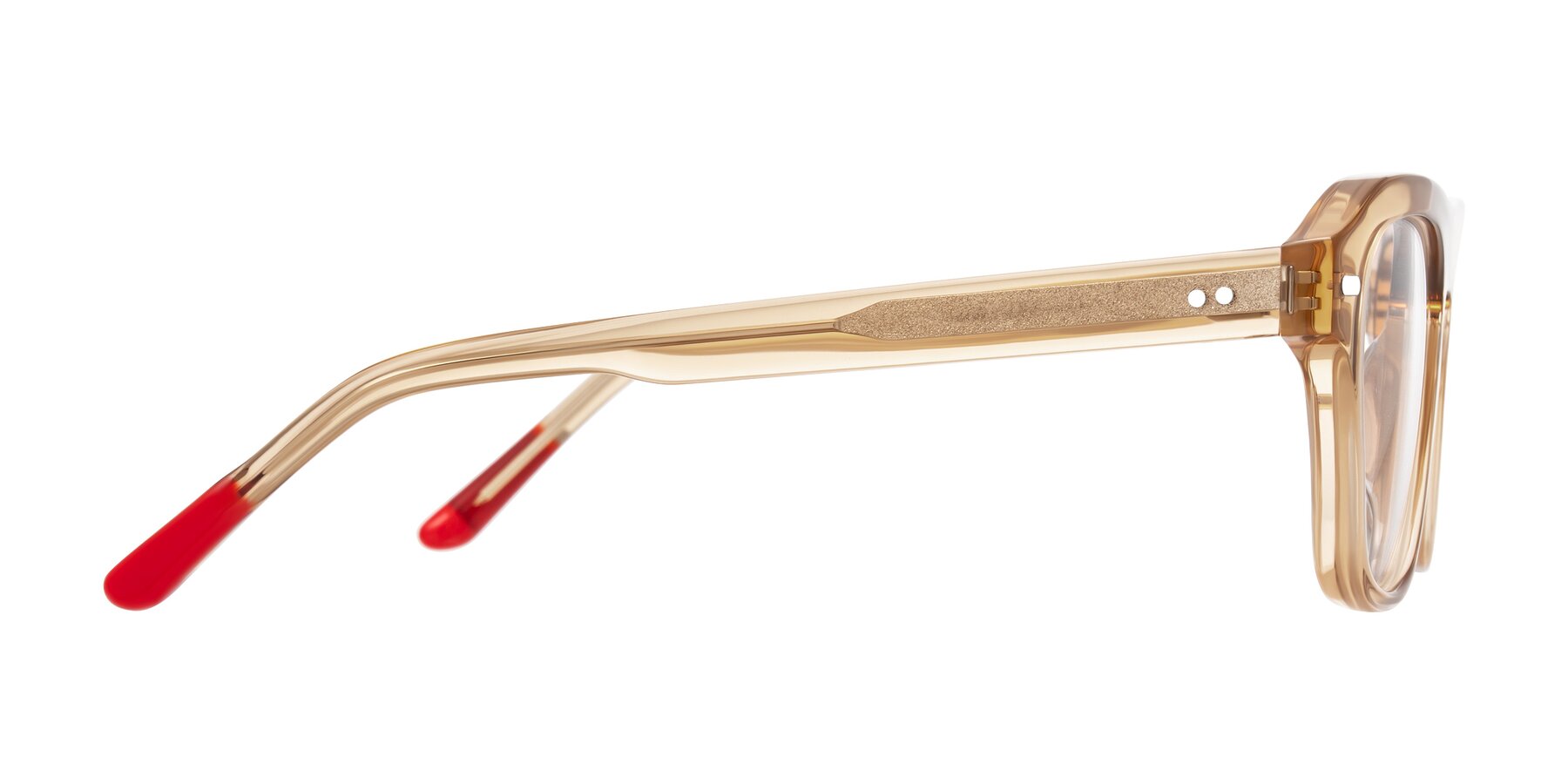 Side of Fortalux in Amber with Clear Eyeglass Lenses