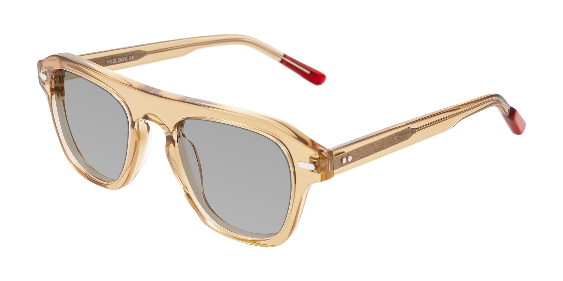 Angle of Fortalux in Amber with Light Gray Tinted Lenses