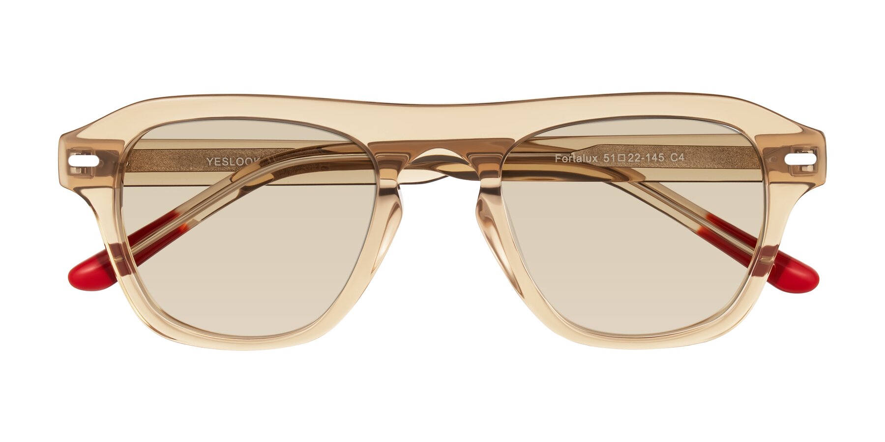 Folded Front of Fortalux in Amber with Light Brown Tinted Lenses