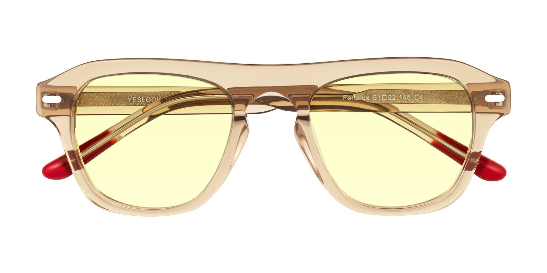 Folded Front of Fortalux in Amber with Light Yellow Tinted Lenses