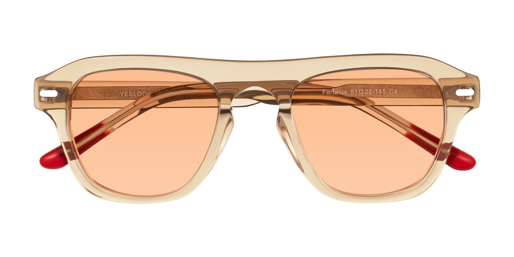 Folded Front of Fortalux in Amber with Light Orange Tinted Lenses