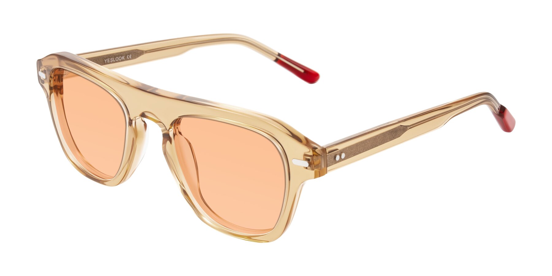 Angle of Fortalux in Amber with Light Orange Tinted Lenses