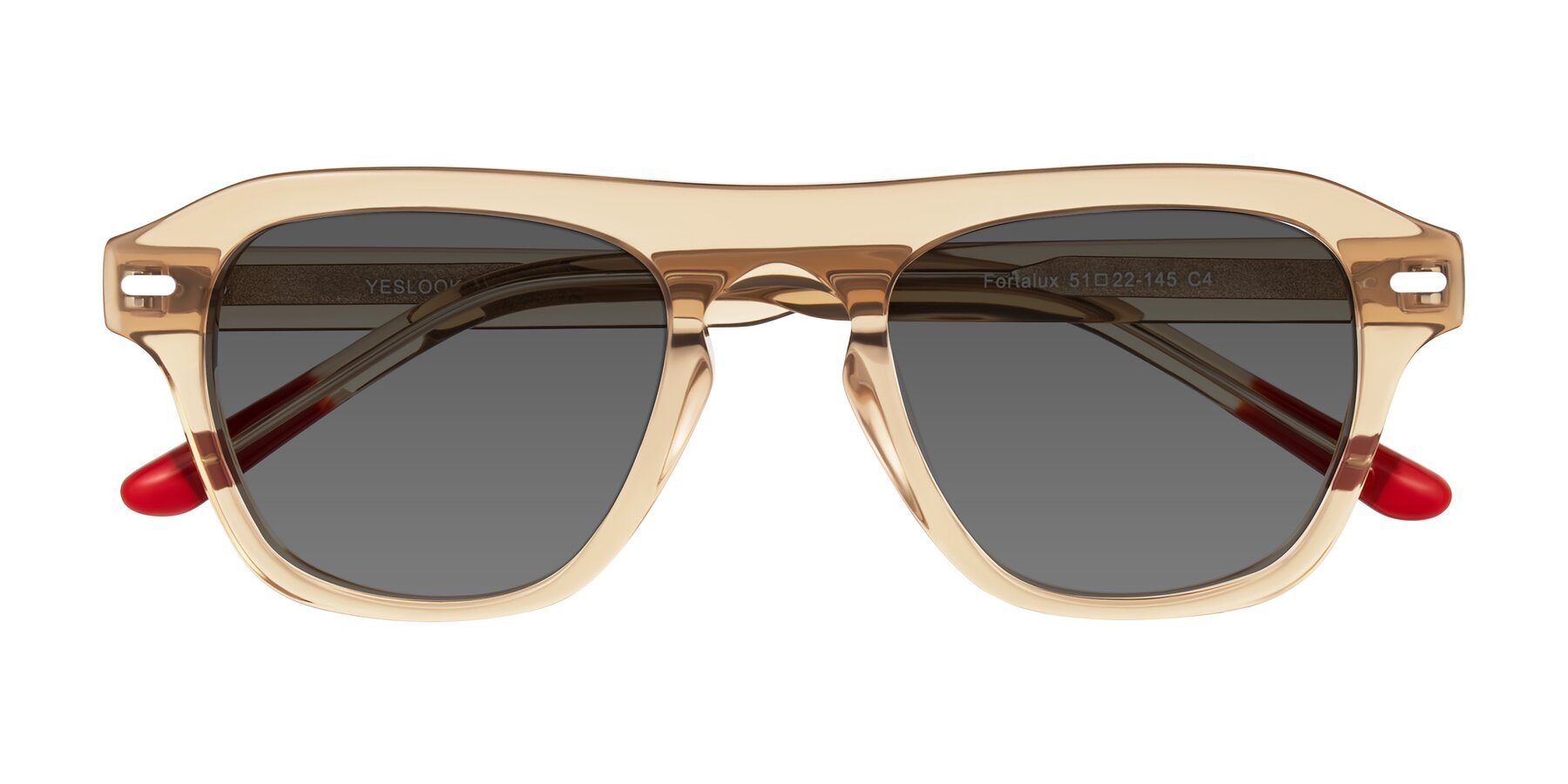 Folded Front of Fortalux in Amber with Medium Gray Tinted Lenses
