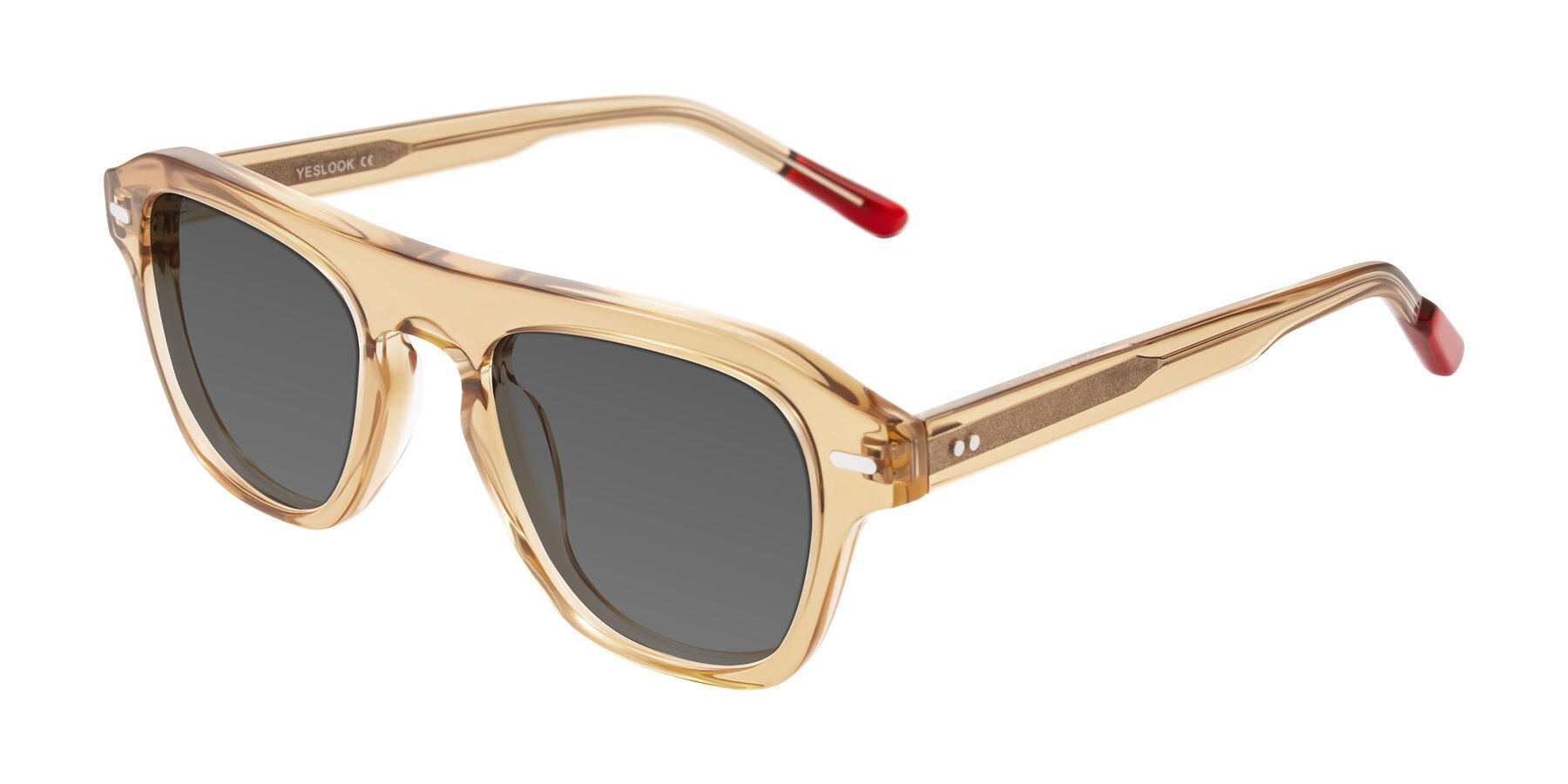 Angle of Fortalux in Amber with Medium Gray Tinted Lenses