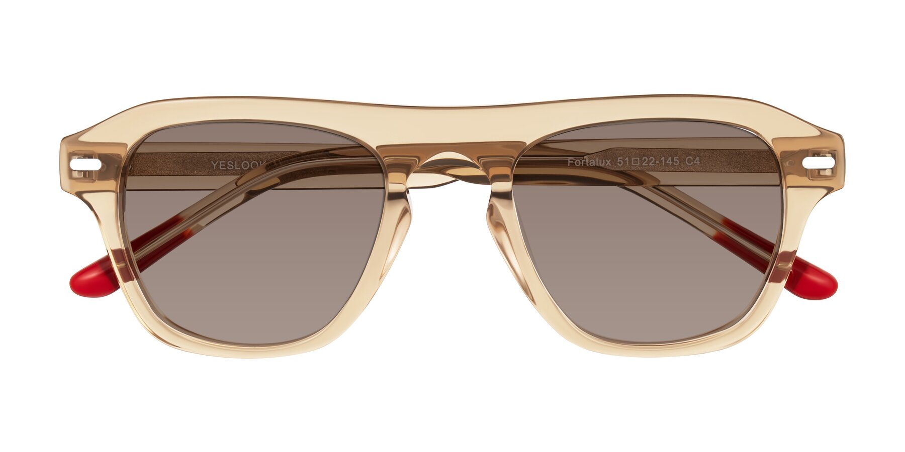 Folded Front of Fortalux in Amber with Medium Brown Tinted Lenses