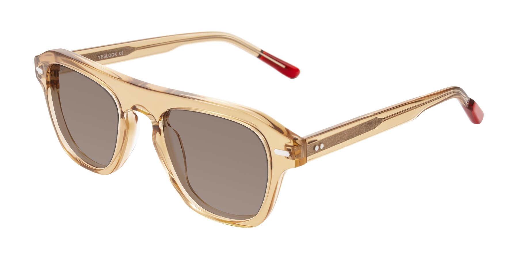 Angle of Fortalux in Amber with Medium Brown Tinted Lenses