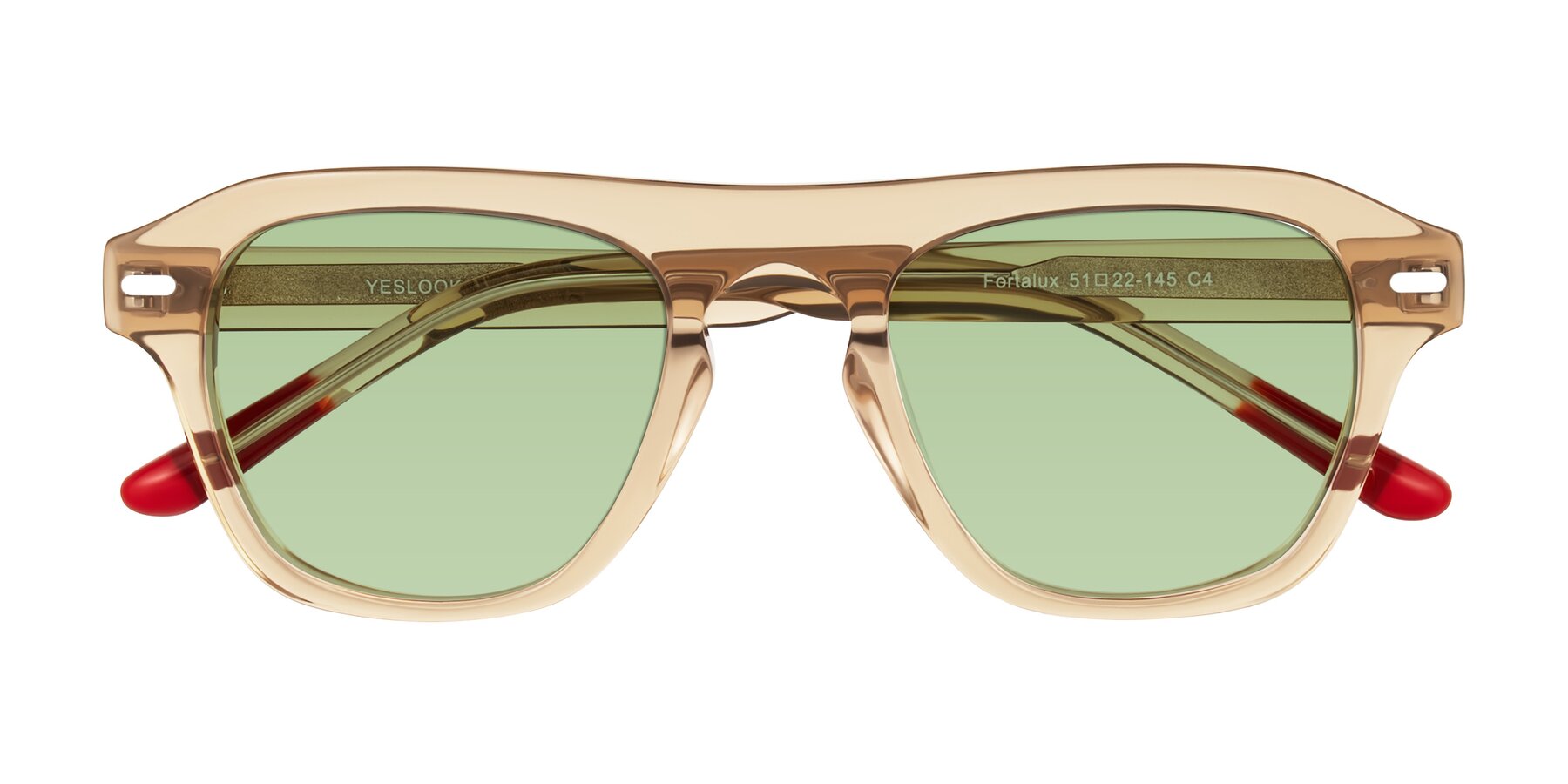 Folded Front of Fortalux in Amber with Medium Green Tinted Lenses