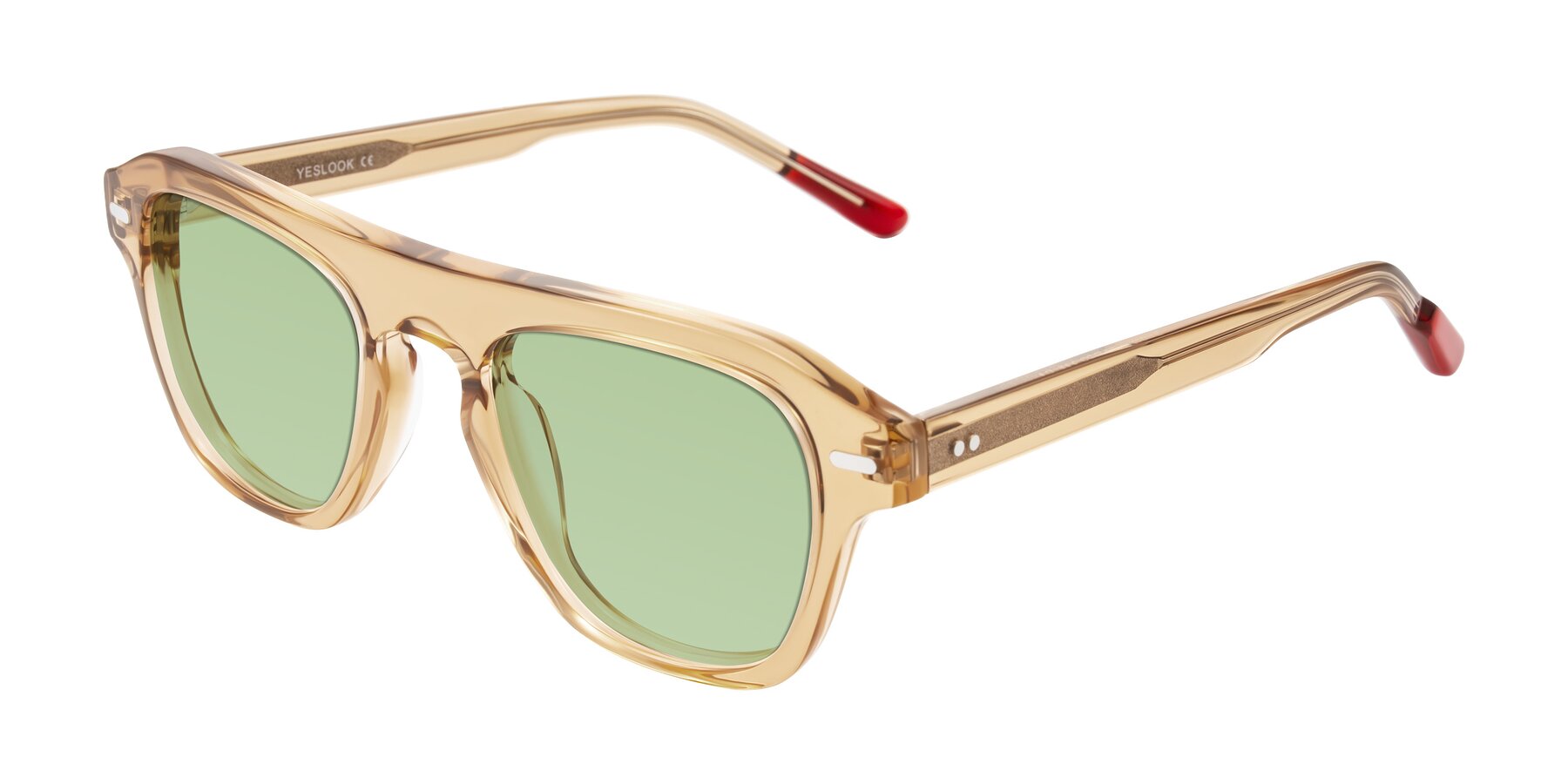 Angle of Fortalux in Amber with Medium Green Tinted Lenses