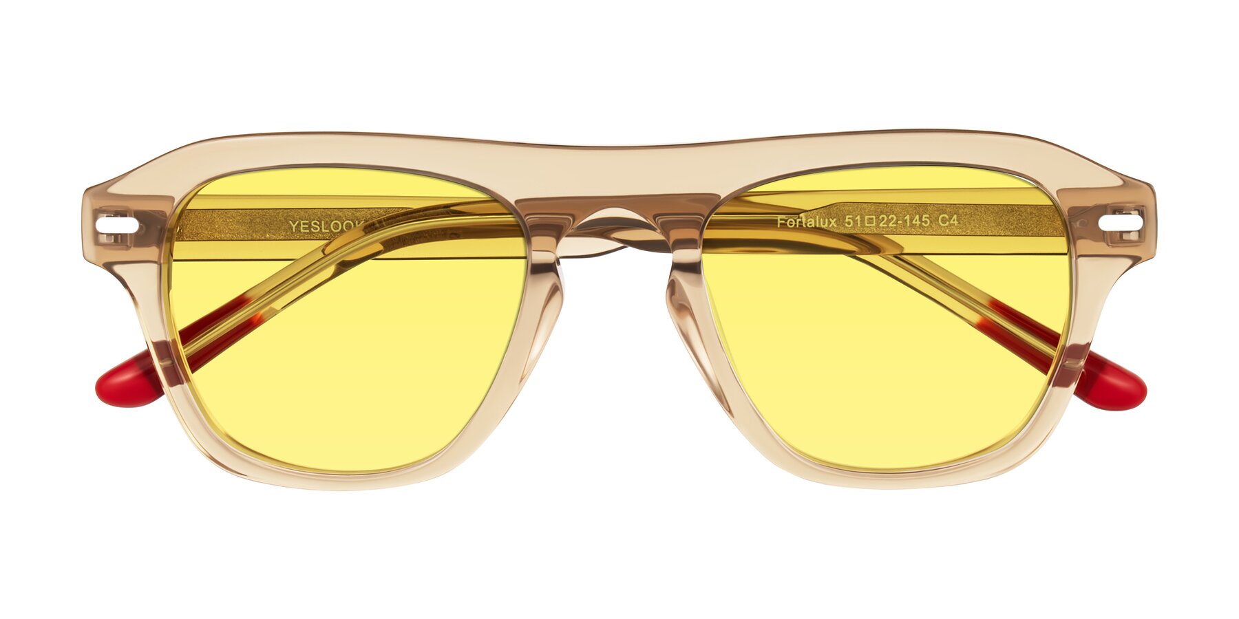 Folded Front of Fortalux in Amber with Medium Yellow Tinted Lenses