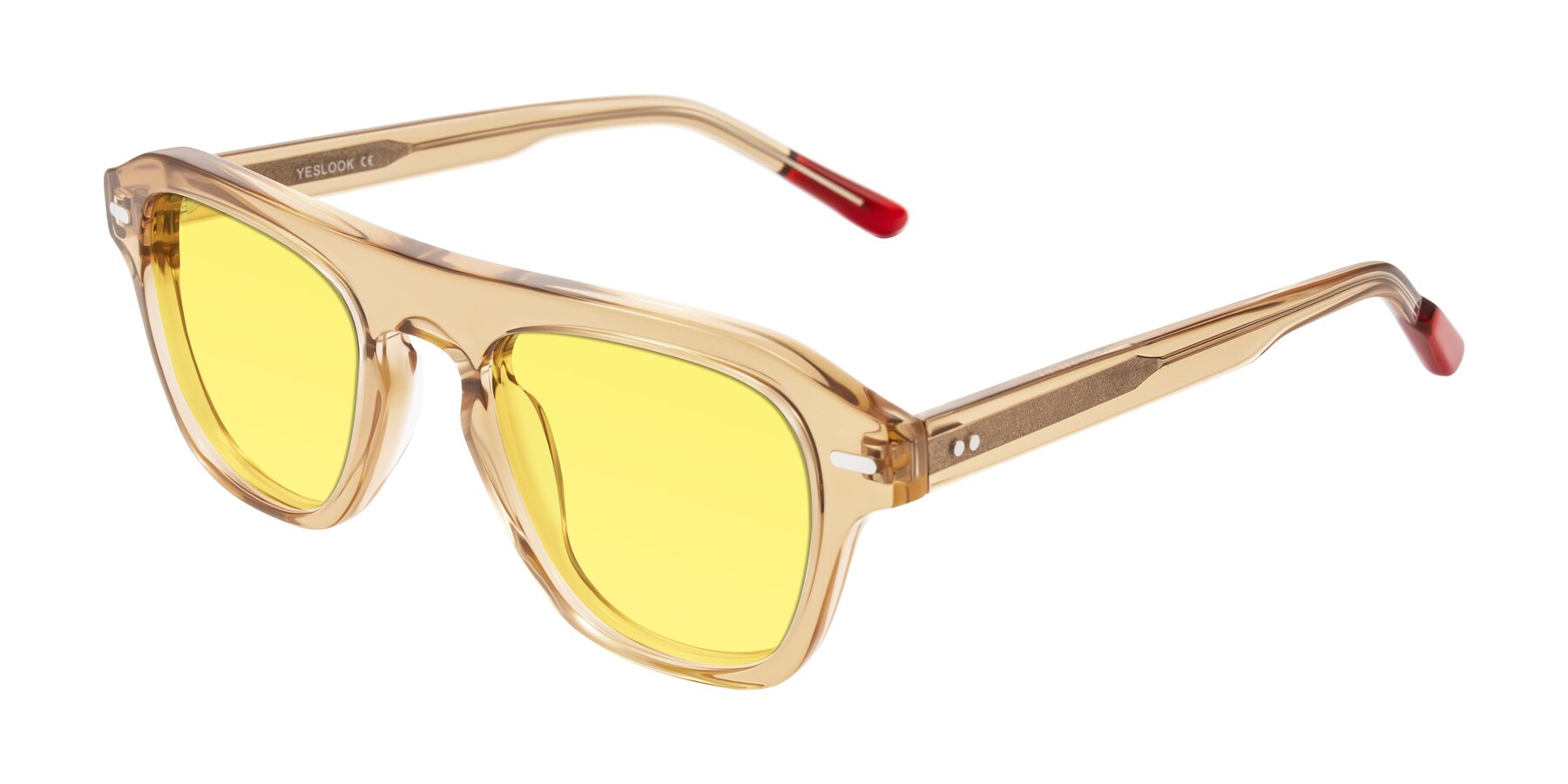 Angle of Fortalux in Amber with Medium Yellow Tinted Lenses