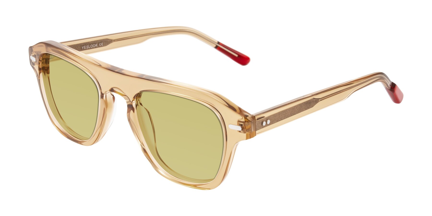 Angle of Fortalux in Amber with Medium Champagne Tinted Lenses