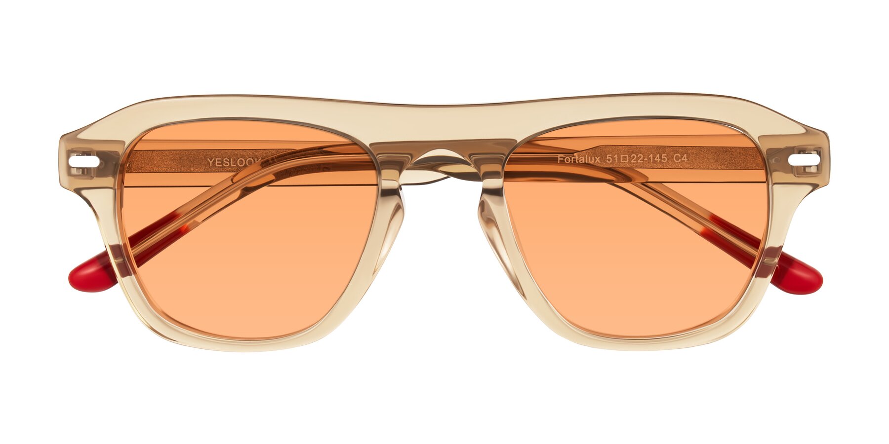 Folded Front of Fortalux in Amber with Medium Orange Tinted Lenses