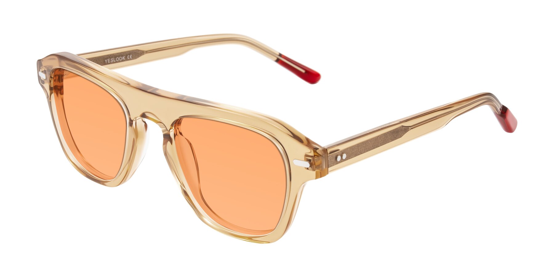 Angle of Fortalux in Amber with Medium Orange Tinted Lenses