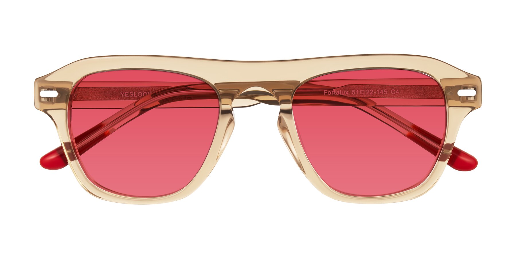 Folded Front of Fortalux in Amber with Red Tinted Lenses